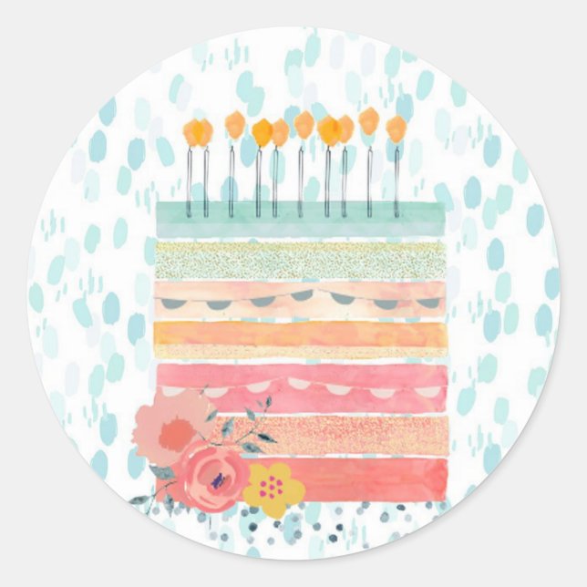 Geburtstagskuchen Sticker (Vorderseite)
