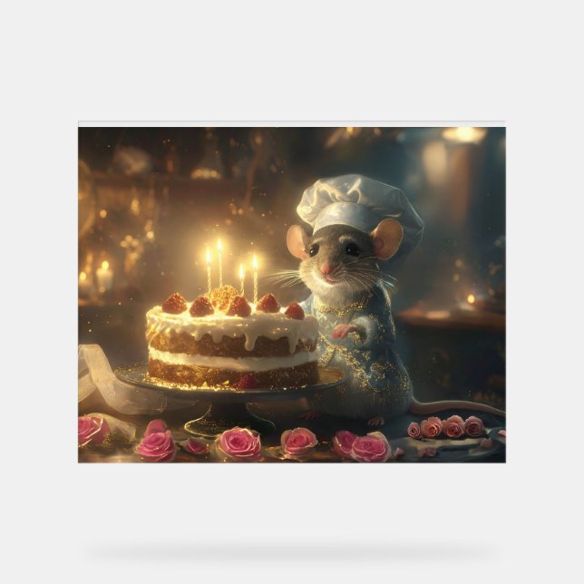 Geburtstagskuchen von Fabulous Mice Baker Acrylschild (Vorderseite)