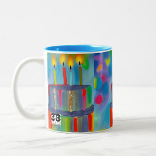 Geburtstagskuchen Zweifarbige Tasse