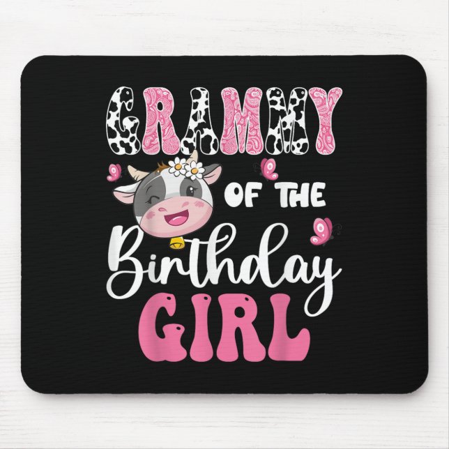 Geburtstagskuh der Geburtstagskinder 1. Geburtstag Mousepad (Vorne)