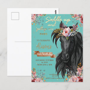 Geburtstagskuhmädchen Pony Postkarte