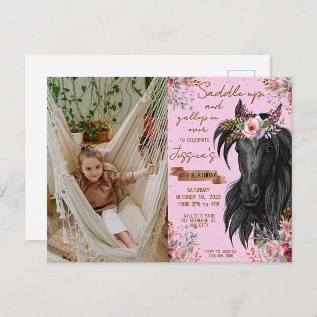 Geburtstagskuhmädchen Postkarte (Vorne/Hinten)