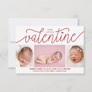 Geburtstagskündigung des Valentinstag mit Fotos RSVP Karte