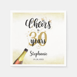 Geburtstagskurse auf # Jahre Schwarzes Gold-Script Serviette