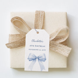 Geburtstagslichtblauer Bogen DIY handschriftlich Geschenkanhänger