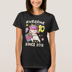 Geburtstagsmädchen 10, geboren 2013, Unicorn, Po T-Shirt