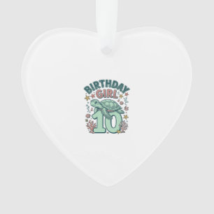 Geburtstagsmädchen 10 Meeresschildkröte Vintage-St Ornament