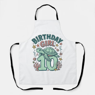 Geburtstagsmädchen 10 Meeresschildkröte Vintage-St Schürze