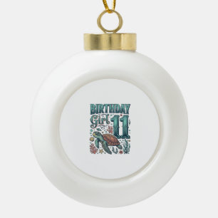 Geburtstagsmädchen 11 Meeresschildkröte Vintage-St Keramik Kugel-Ornament