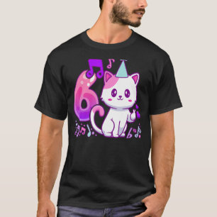 Geburtstagsmädchen 6 Jahre alt, K-Pop Fingerherz,  T-Shirt