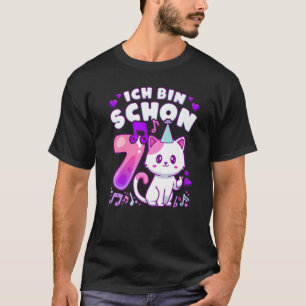 Geburtstagsmädchen 7 Jahre alt, K-Pop, Kätzchen, i T-Shirt