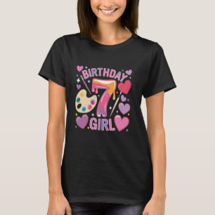 Geburtstagsmädchen 7 Jahre alte Kunstmalparty 7. G T-Shirt