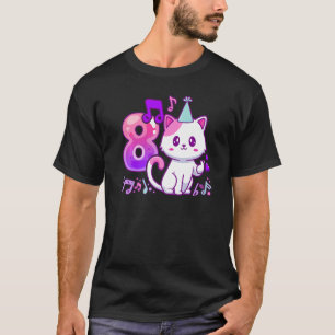 Geburtstagsmädchen 8 Jahre alt, K-Pop Fingerherz,  T-Shirt