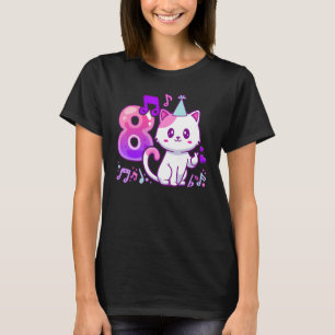 Geburtstagsmädchen 8 Jahre alt, K-Pop Fingerherz,  T-Shirt