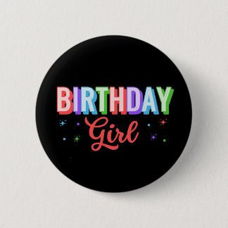 Geburtstagsmädchen Button
