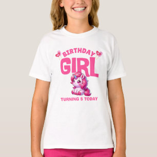 Geburtstagsmädchen Einhorn T-Shirt – Wird heute 5