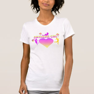 Geburtstagsmädchen in Rosa und Gelb, T - Shirt
