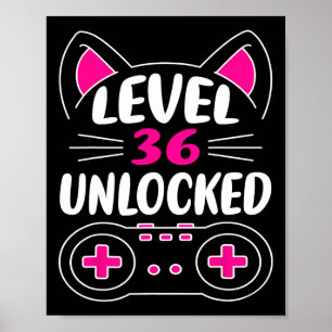 Geburtstagsmädchen Katzenliebhaber Videospiel Leve Poster