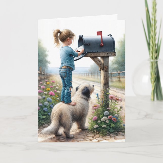 Geburtstagsmädchen Mailen eines Briefumschlags Karte (Vorderseite)