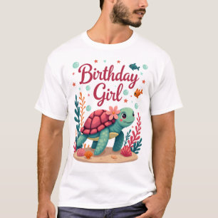 Geburtstagsmädchen Meeresschildkröte Thema Geburts T-Shirt