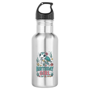 Geburtstagsmädchen Meeresschildkröte Vintage Gravu Edelstahlflasche