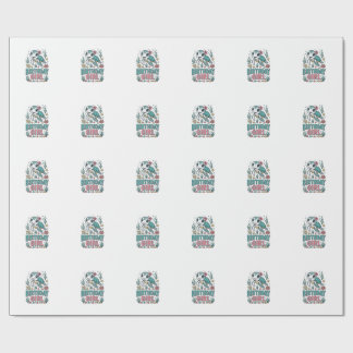 Geburtstagsmädchen Meeresschildkröte Vintage Gravu Geschenkpapier