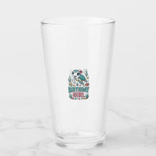 Geburtstagsmädchen Meeresschildkröte Vintage Gravu Glas