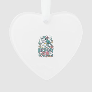Geburtstagsmädchen Meeresschildkröte Vintage Gravu Ornament