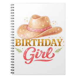Geburtstagsmädchen mit Cowgirl-Hut Notizblock