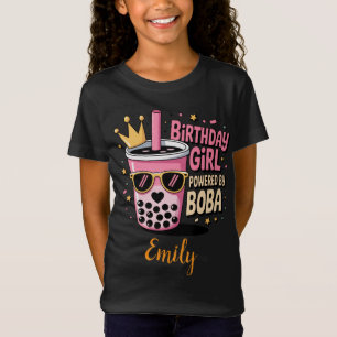 Geburtstagsmädchen Powered by Boba Bubble Tea Part T-Shirt