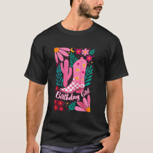 Geburtstagsmädchen Rodeo Western Cowgirl Wildblume T-Shirt