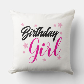 Geburtstagsmädchen-Typografie-Design | Stylischer Kissen