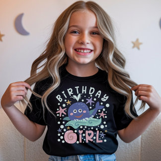 Geburtstagsmädchen unter dem Meer Wal Sternfisch T-Shirt