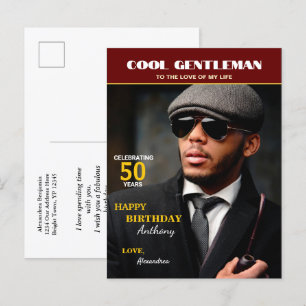 Geburtstagsmagazin-Foto-Cover personalisieren Postkarte