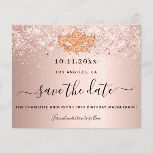 Geburtstagsmaskerze Rose Gold Save the Date