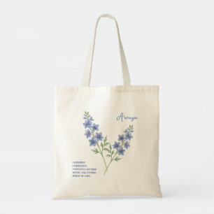 Geburtstagsmonats-Blume Juli Anpassbares Namensges Tragetasche