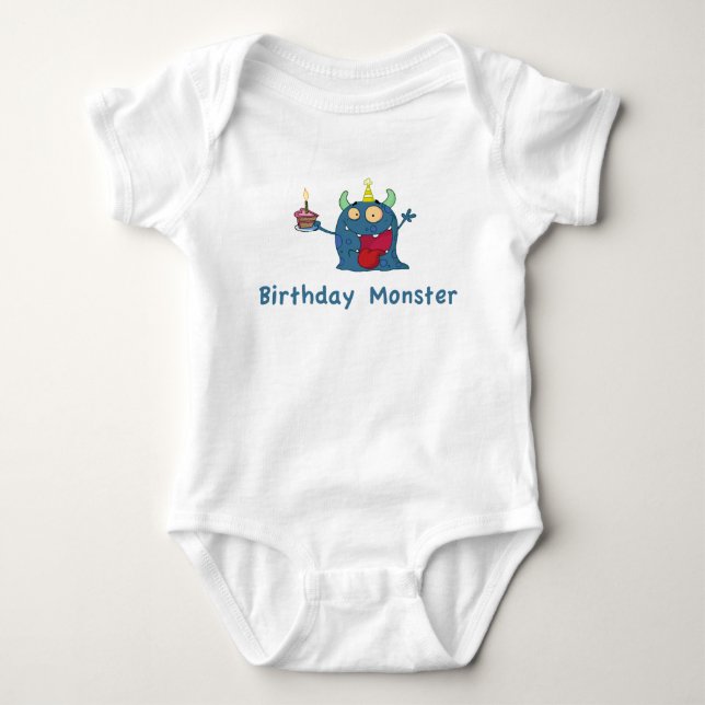 Geburtstagsmonster Baby Strampler (Vorderseite)