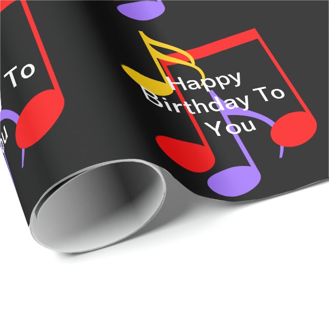 Geburtstagsmusiknoten  geschenkpapier (Rolleneckpunkt)