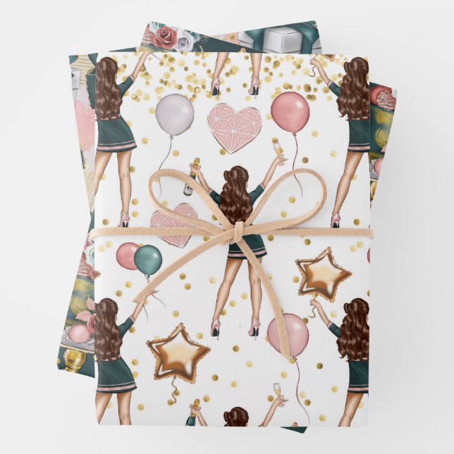 Geburtstagsmuster  geschenkpapier set (Beispiel)