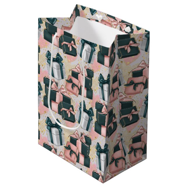 Geburtstagsmuster  mittlere geschenktüte (Vorderseite Schrägansicht)
