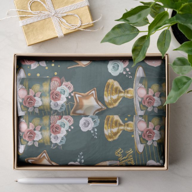 Geburtstagsmuster  seidenpapier (Geschenk)