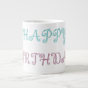 Geburtstagsnachricht rosa extravagantes Drehbuch Jumbo-Tasse