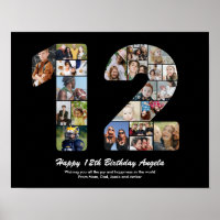 Geburtstagsnummer 12 Foto Collage Geschenk