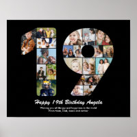 Geburtstagsnummer 19 Foto Collage Geschenk