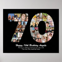Geburtstagsnummer 70 Foto Collage Geschenk