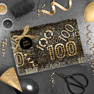 Geburtstagsnummer Word Cloud 100 C ID270 Geschenkpapier