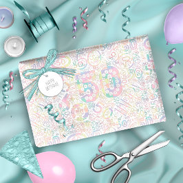 Geburtstagsnummer Word Cloud 50 A ID270 Geschenkpapier