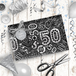Geburtstagsnummer Word Cloud 50 D ID270 Geschenkpapier