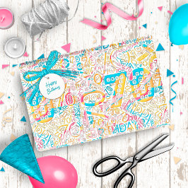 Geburtstagsnummer Word Cloud 70 B ID270 Geschenkpapier