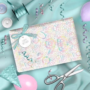 Geburtstagsnummer Word Cloud Nneunzig A ID270 Geschenkpapier